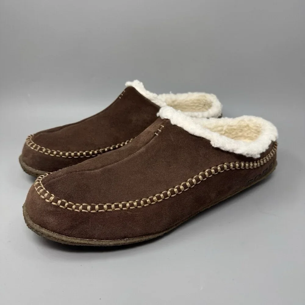 Sorel Falcon Ridge II 1869741-256 Slipper Men's US 15 Brown Suede Mule Cozy